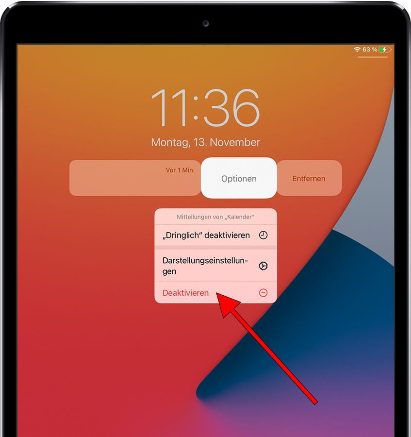 Deaktivieren Sie die iOS-Benachrichtigung