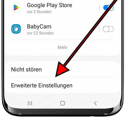 Erweiterte Benachrichtigungseinstellungen Samsung