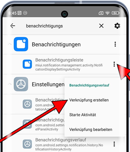 Erstellen Sie eine Verknüpfung im Activity Launcher