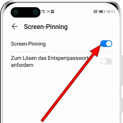 Bildschirm-Pinning aktivieren Android