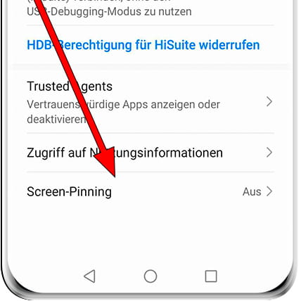 Bildschirm anpinnen Android