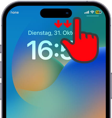 Öffnen Sie das Kontrollzentrum auf dem Apple iPhone 8