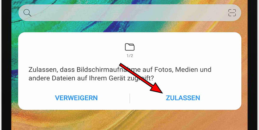 Bildschirmmeldung aufzeichnen MatePad 12 X