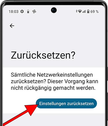 Netzwerkeinstellungen auf Android zurücksetzen bestätigen