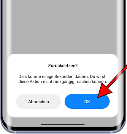 Netzwerkeinstellungen auf Xiaomi zurücksetzen bestätigen