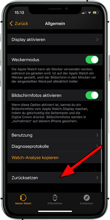 Apple Watch zurücksetzen