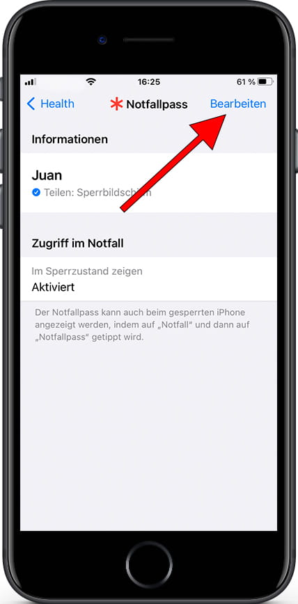 Bearbeiten Sie die medizinischen Daten des iPhones