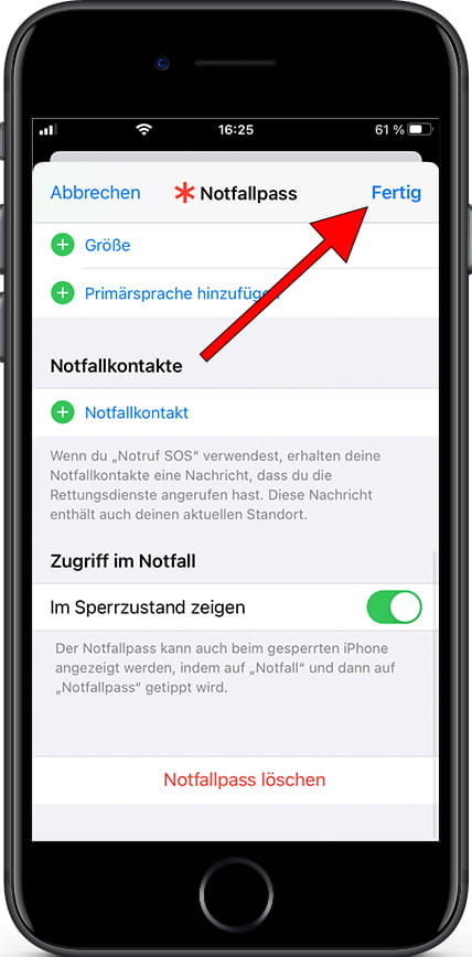 Speichern Sie medizinische Daten auf dem iPhone