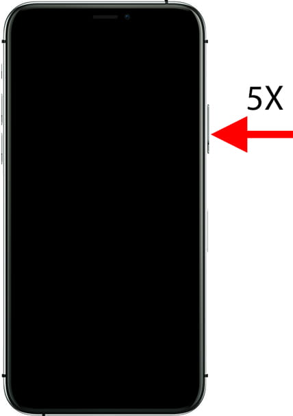 Fünfmaliges Drücken der Seitentaste iPhone