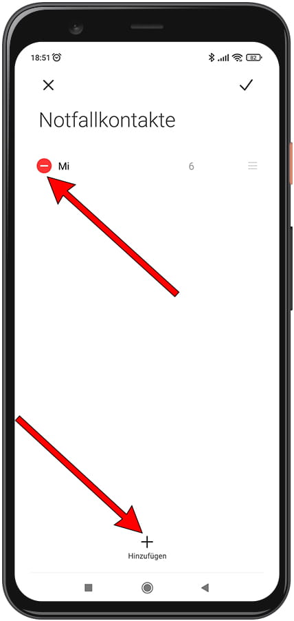 Notfallkontakte bearbeiten Xiaomi
