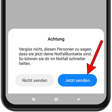Notrufkontakte senden Xiaomi