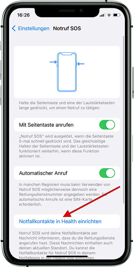 Automatischer SOS-Ruf iPhone 13