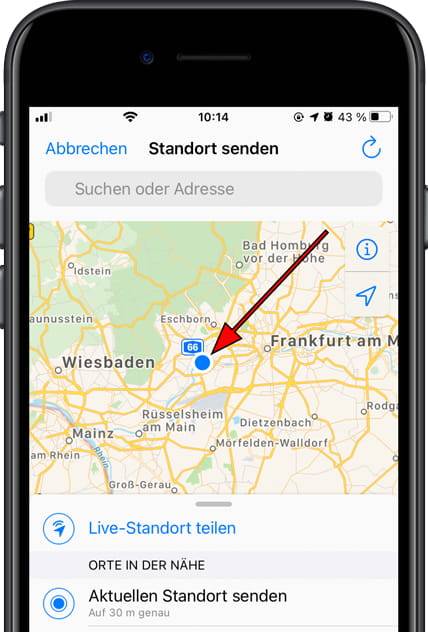 So senden oder senden Sie meinen Standort auf einem Apple iPhone 12 mini