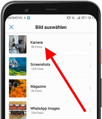 Wählen Sie ein Foto aus der Galerie aus Huawei