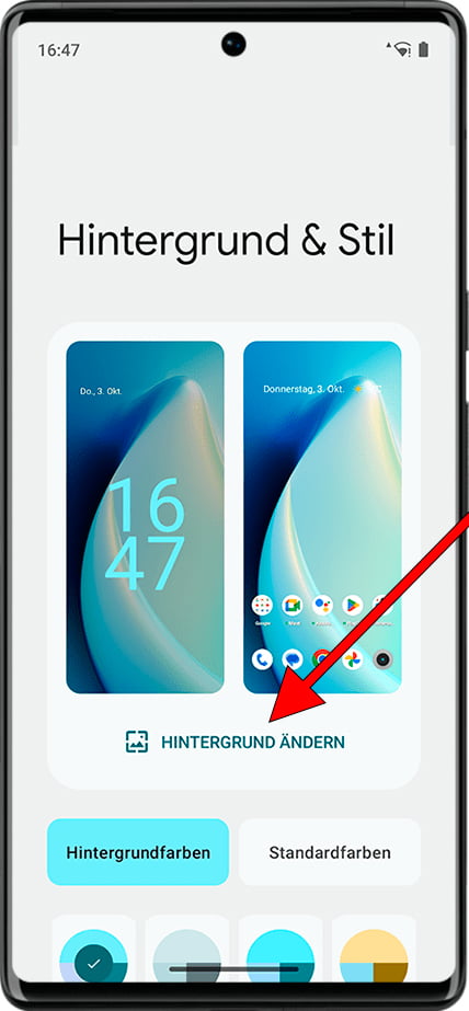 Ändern Sie das Hintergrundbild auf Android