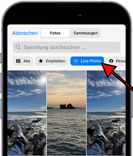 Seleccionar Live Photo en iPhone