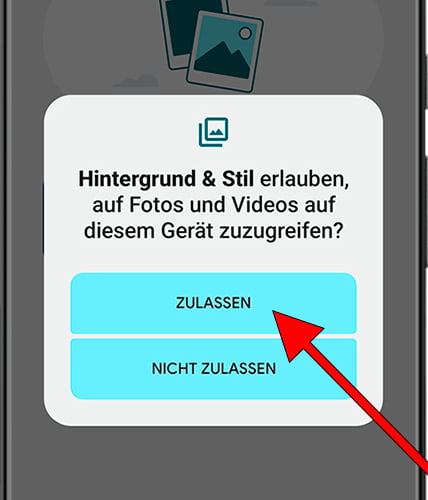 Permitir acceso a fotos y vídeos a fondo de pantalla en Android