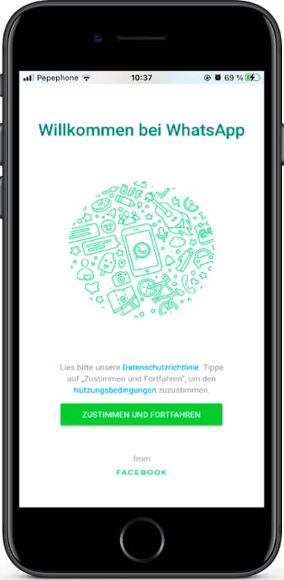 Akzeptieren Sie WhatsApp-Bedingungen