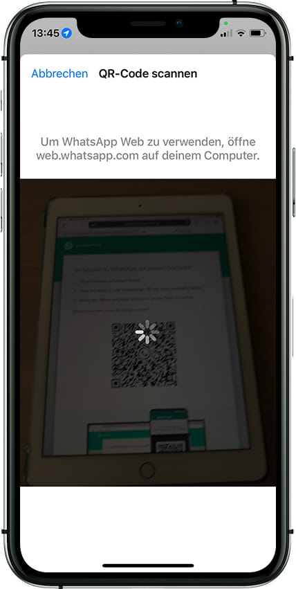 QR-Code scannen WhatsApp