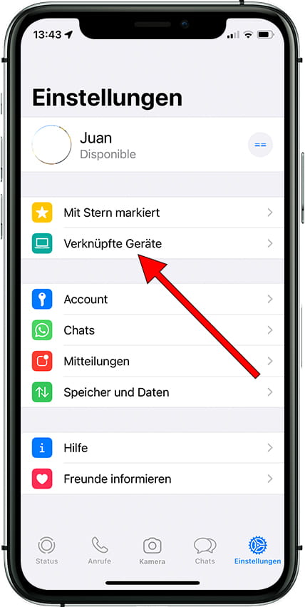 Einstellungen WhatsApp Web/Desktop iOS