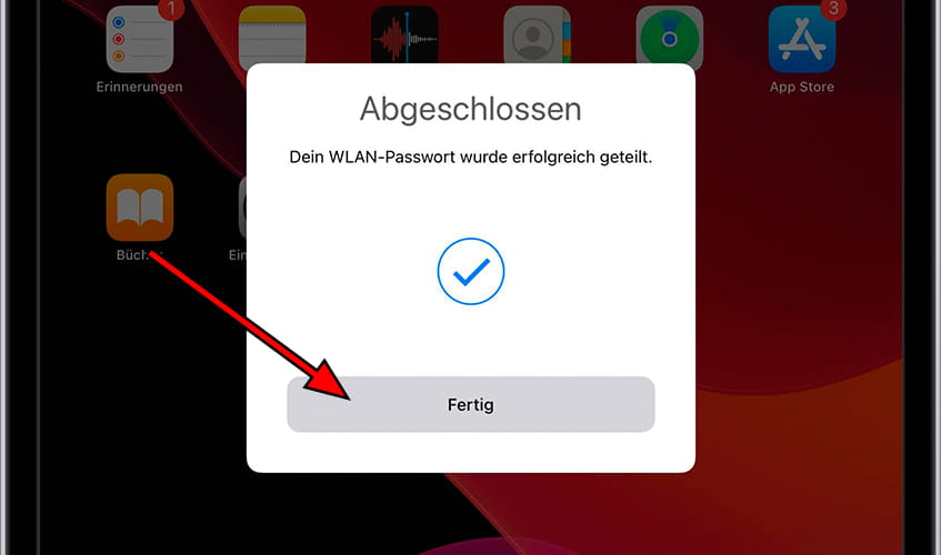 iPad geteiltes WLAN-Passwort